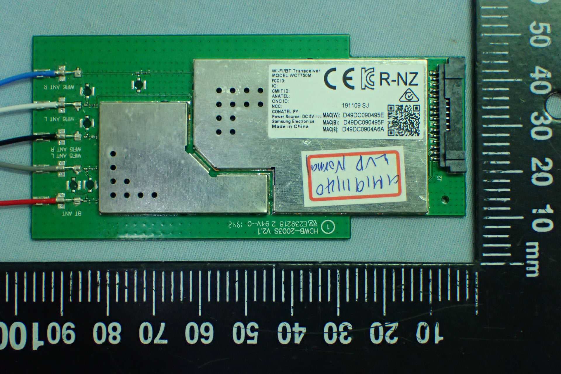 Wi-Fi/BT Transceiver - FCC ID A3LWCT750M - Samsung Electronics Co Ltd (3)