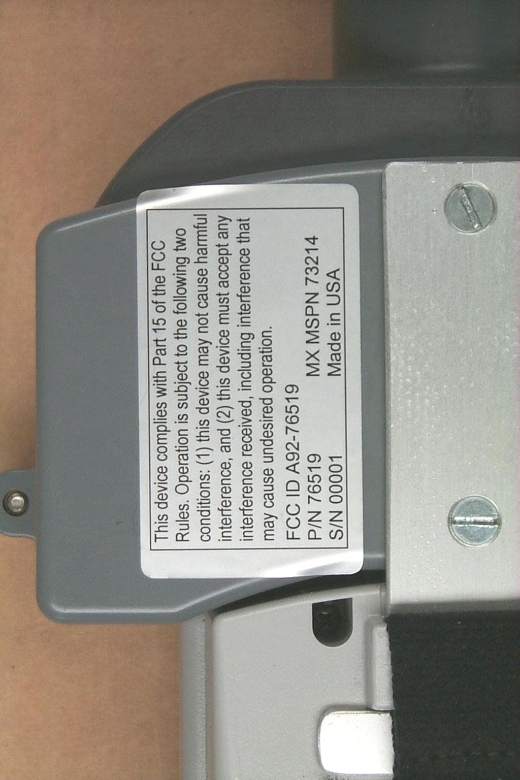Radio Frequency Identification (RFID) - FCC ID A92-76519 - Texas Instruments Inc