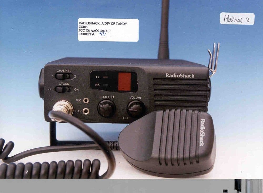 TNB - Licensed Non-Broadcast Station Transmitter - FCC ID AAO01901210 - RadioShack Corporation