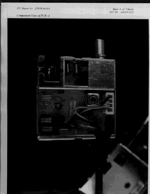 HID - Part 15 TV Interface Device - FCC ID AAO15-1212 - RadioShack Corporation (2)