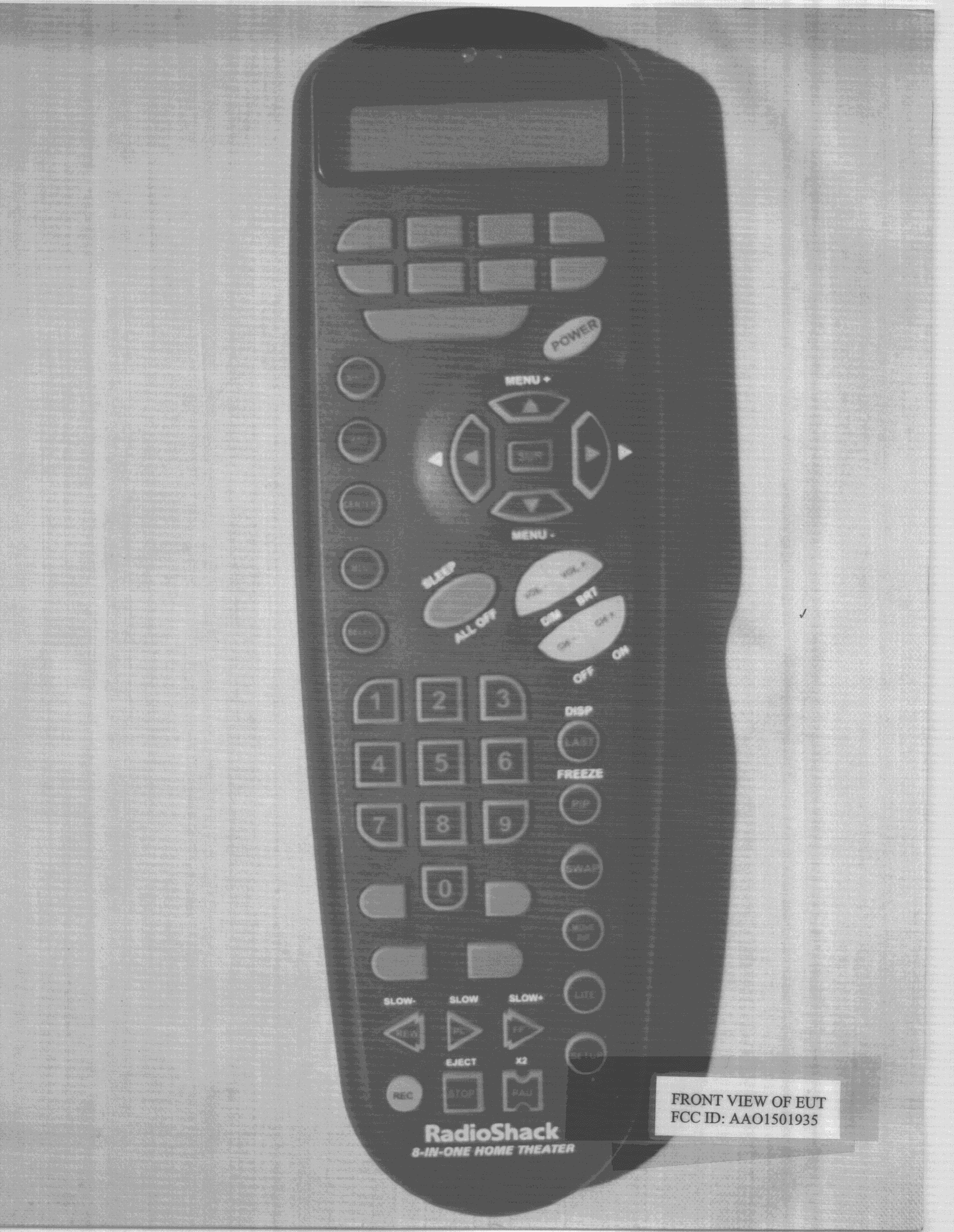 TV/VCR/Satellite Remote Control - FCC ID AAO1501935 - RadioShack Corporation (1)