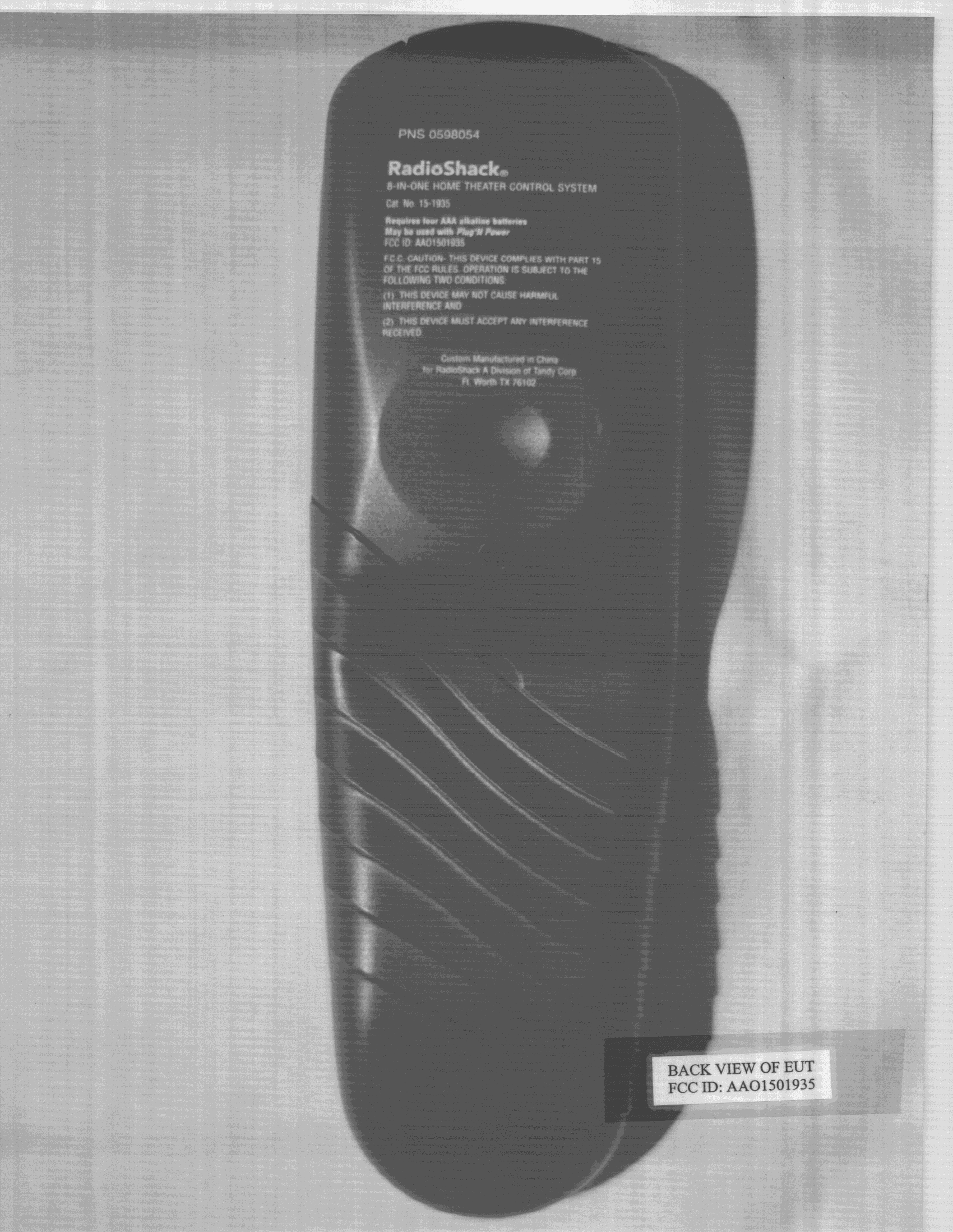 TV/VCR/Satellite Remote Control - FCC ID AAO1501935 - RadioShack Corporation (3)