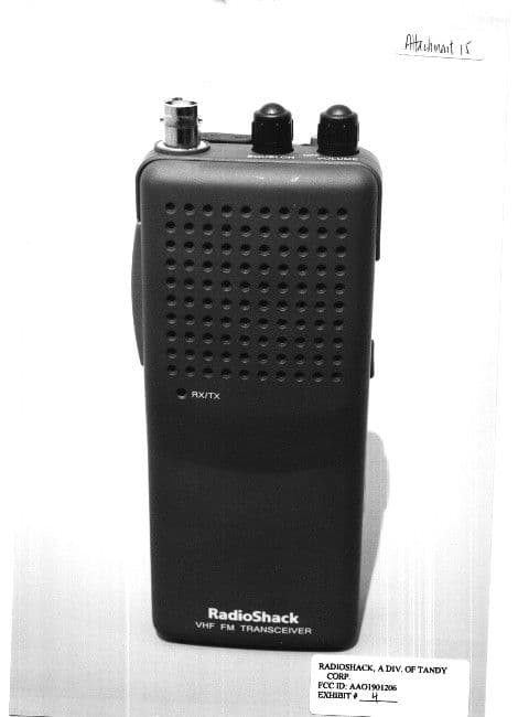 VHF TRANSCEIVER - FCC ID AAO1901206 - RadioShack Corporation