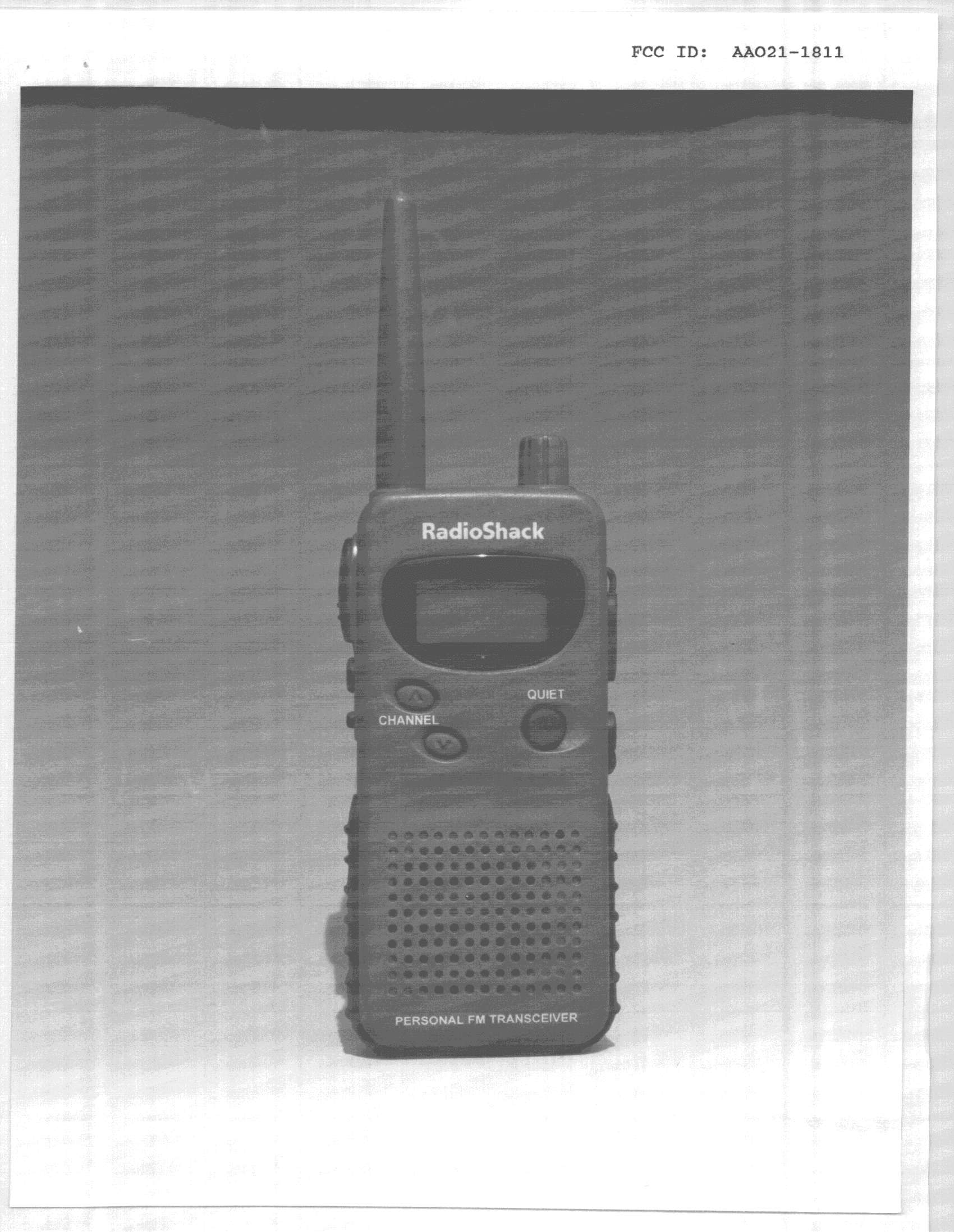 FRF - Part 95 Family Radio Face Held Transmitter - FCC ID AAO2101811 - RadioShack Corporation