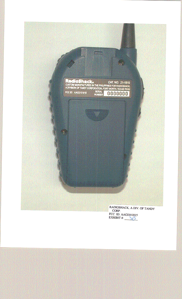 FRF - Part 95 Family Radio Face Held Transmitter - FCC ID AAO2101815 - RadioShack Corporation