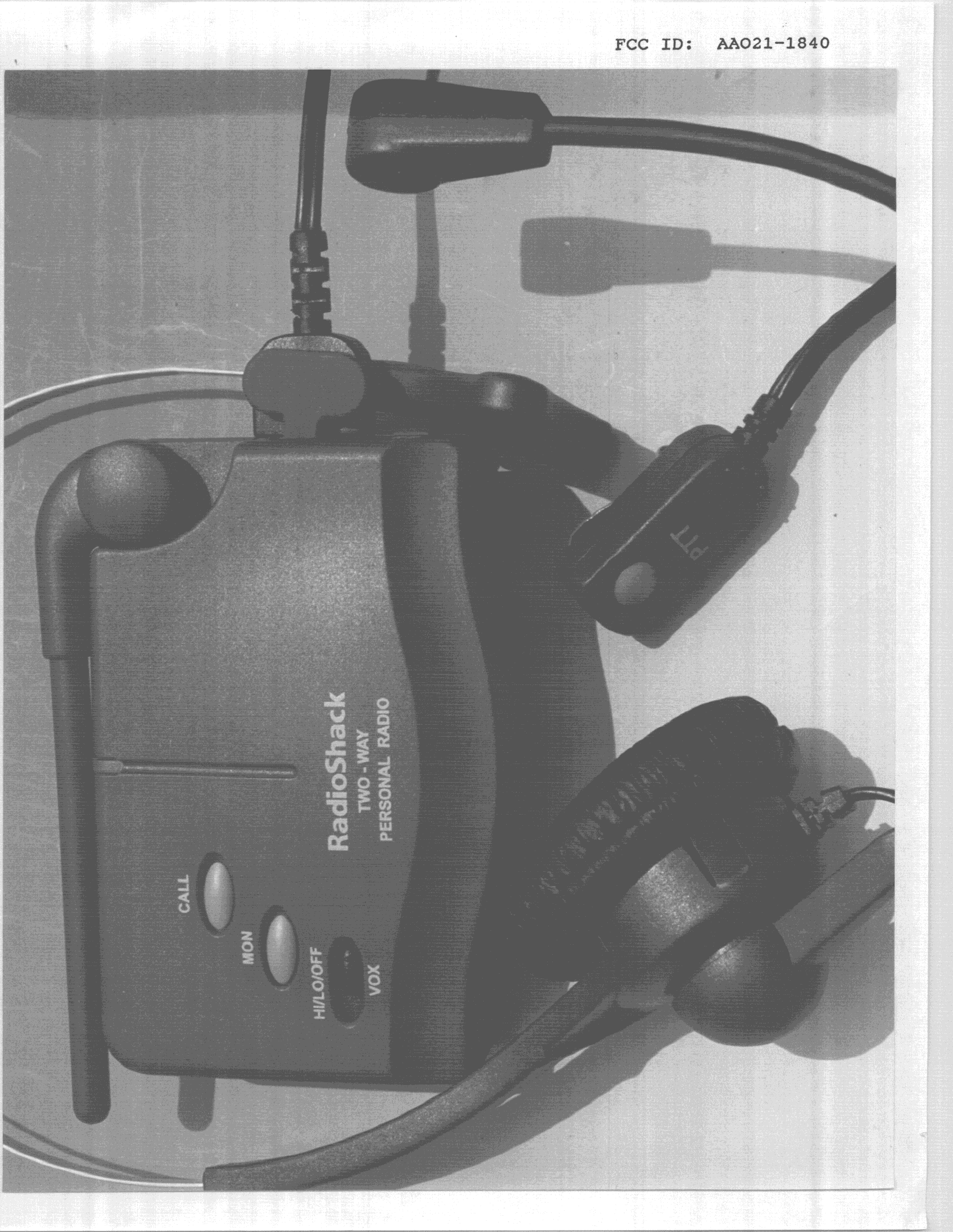 FRF - Part 95 Family Radio Face Held Transmitter - FCC ID AAO2101840 - RadioShack Corporation