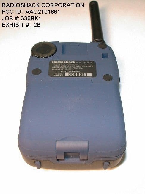 Family Radio Transceiver - FCC ID AAO2101861 - RadioShack Corporation