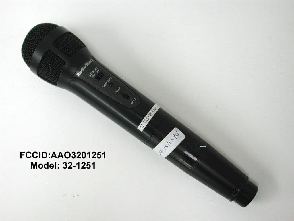 900 MHz Microphone Transmitter - FCC ID AAO3201251 - RadioShack Corporation