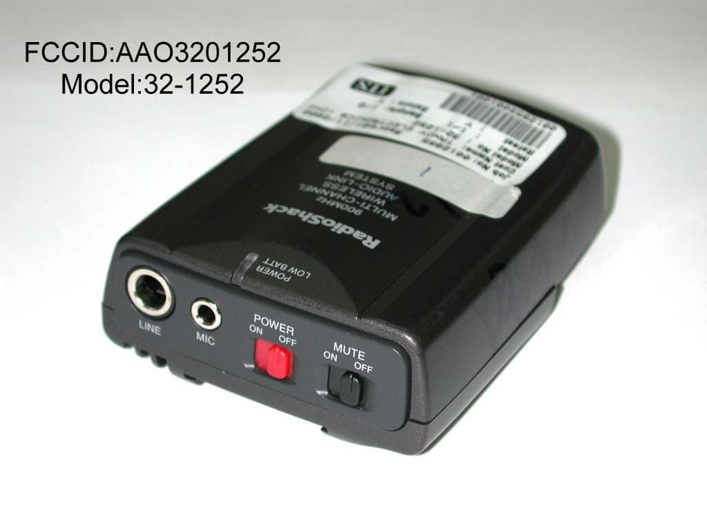 900 MHz Audio Link Transmitter - FCC ID AAO3201252 - RadioShack Corporation