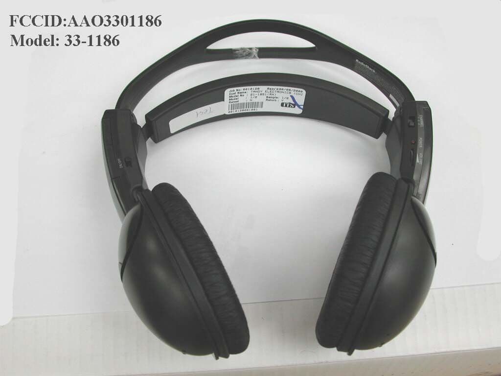 900 MHz Headphone Receiver - FCC ID AAO3301186 - RadioShack Corporation