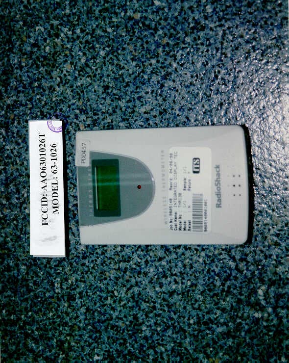 DXX - Part 15 Low Power Communication Device Transmitter - FCC ID AAO6301026T - RadioShack Corporation