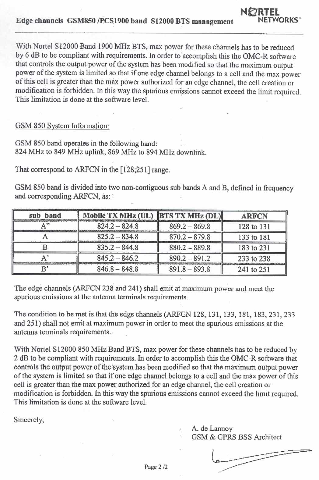 Base Transceiver Station - FCC ID AB6S12000 - Avaya Canada Corporation