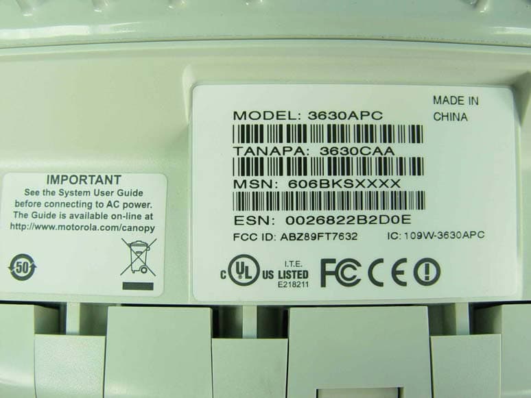 3630APC Outdoor Connectorized Access Point - FCC ID ABZ89FT7632 - Motorola Solutions, Inc.