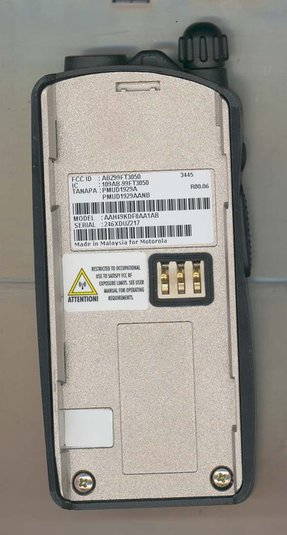 VHF Portable Handheld Transceiver - FCC ID ABZ99FT3050 - Motorola Solutions, Inc.