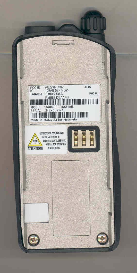 AlphaX UHF 4W Portable Radio - FCC ID ABZ99FT4065 - Motorola Solutions, Inc.