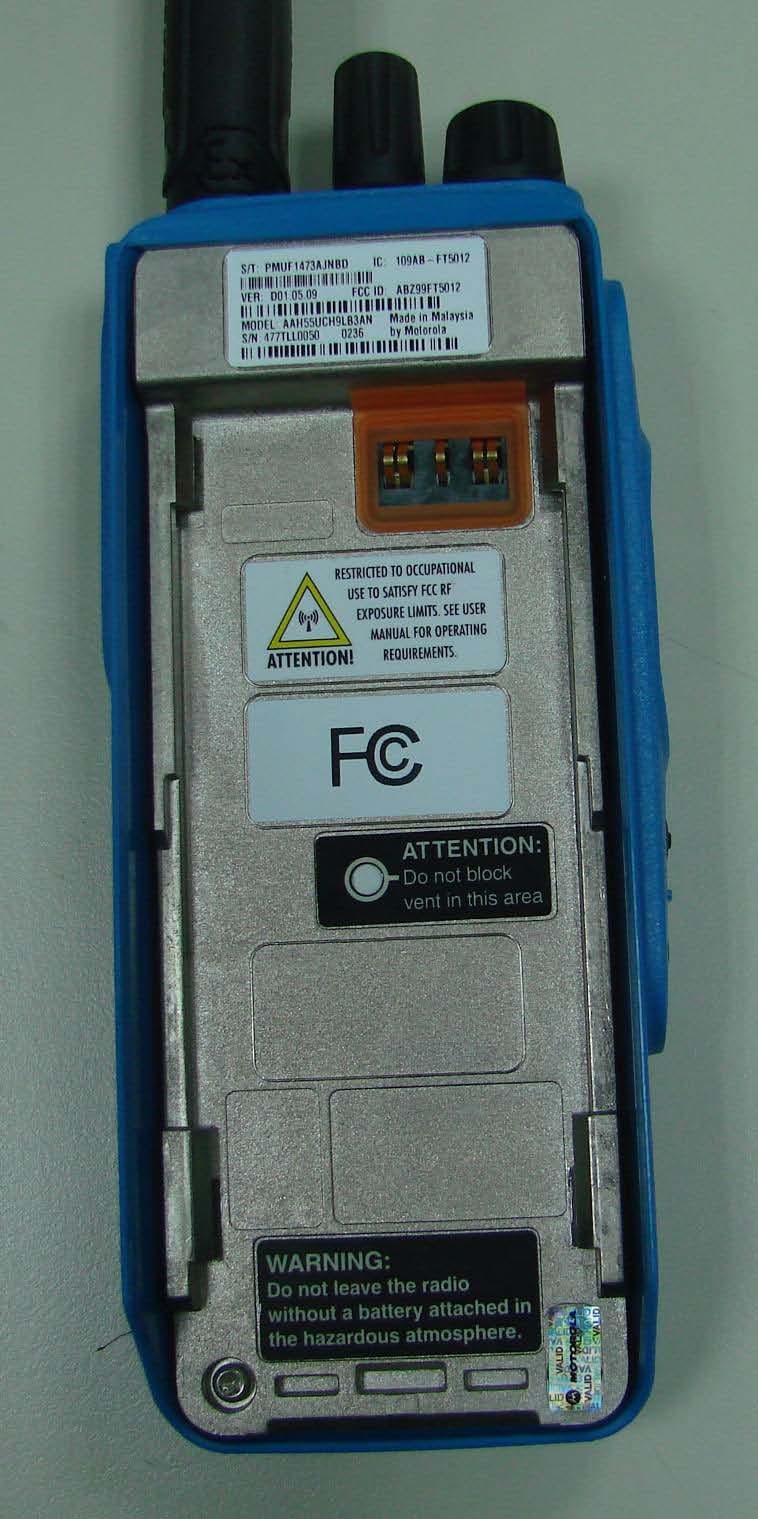 800/900 CSA PORTABLE RADIO - FCC ID ABZ99FT5012 - Motorola Solutions, Inc.