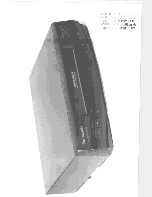 Video Cassette Recorder - FCC ID ACJ927119AHP - Panasonic Corporation of North America