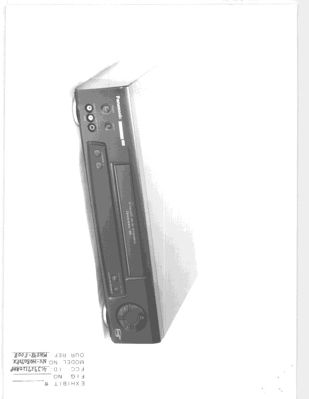 VCR - FCC ID ACJ927120AHP - Panasonic Corporation of North America