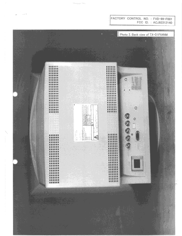 21" Color Monitor 1600 X 1200 NI - FCC ID ACJ93312140 - Panasonic Corporation of North America (1)