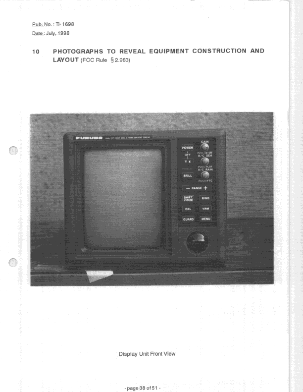 MRD - Marine Radar - FCC ID ADB9ZW1761M3 - Furuno USA Inc