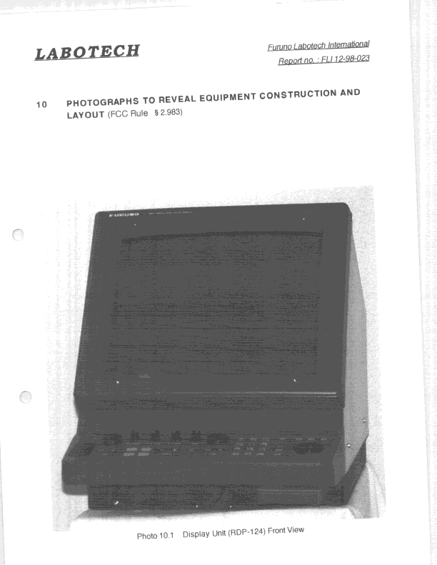 MRD - Marine Radar - FCC ID ADB9ZWFR2135S - Furuno USA Inc