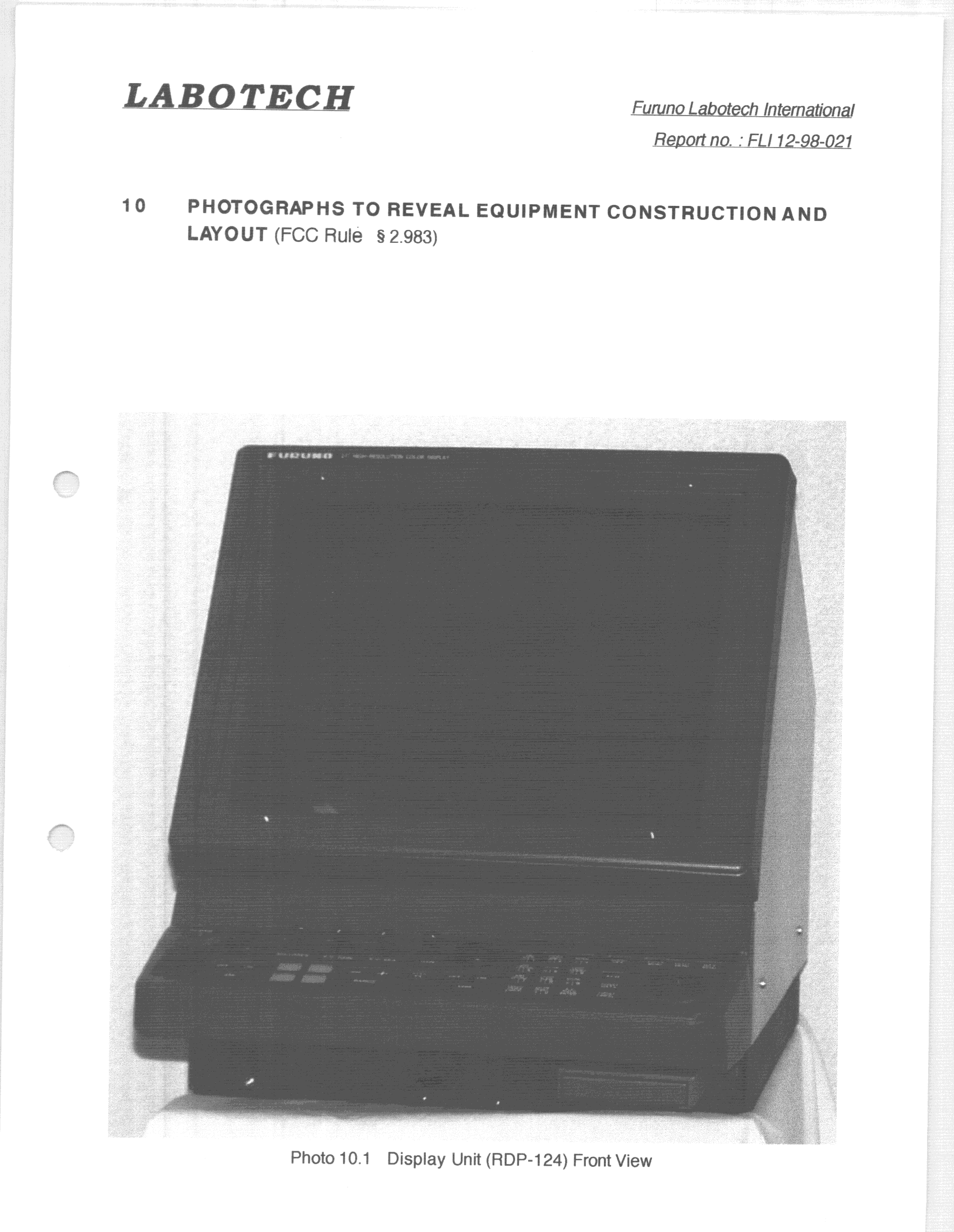 MRD - Marine Radar - FCC ID ADB9ZWFR2165DS - Furuno USA Inc