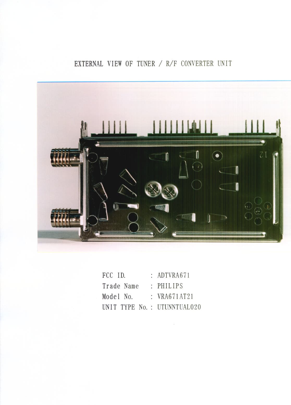 VCR - FCC ID ADTVRA671 - Funai Electric Co Ltd (2)