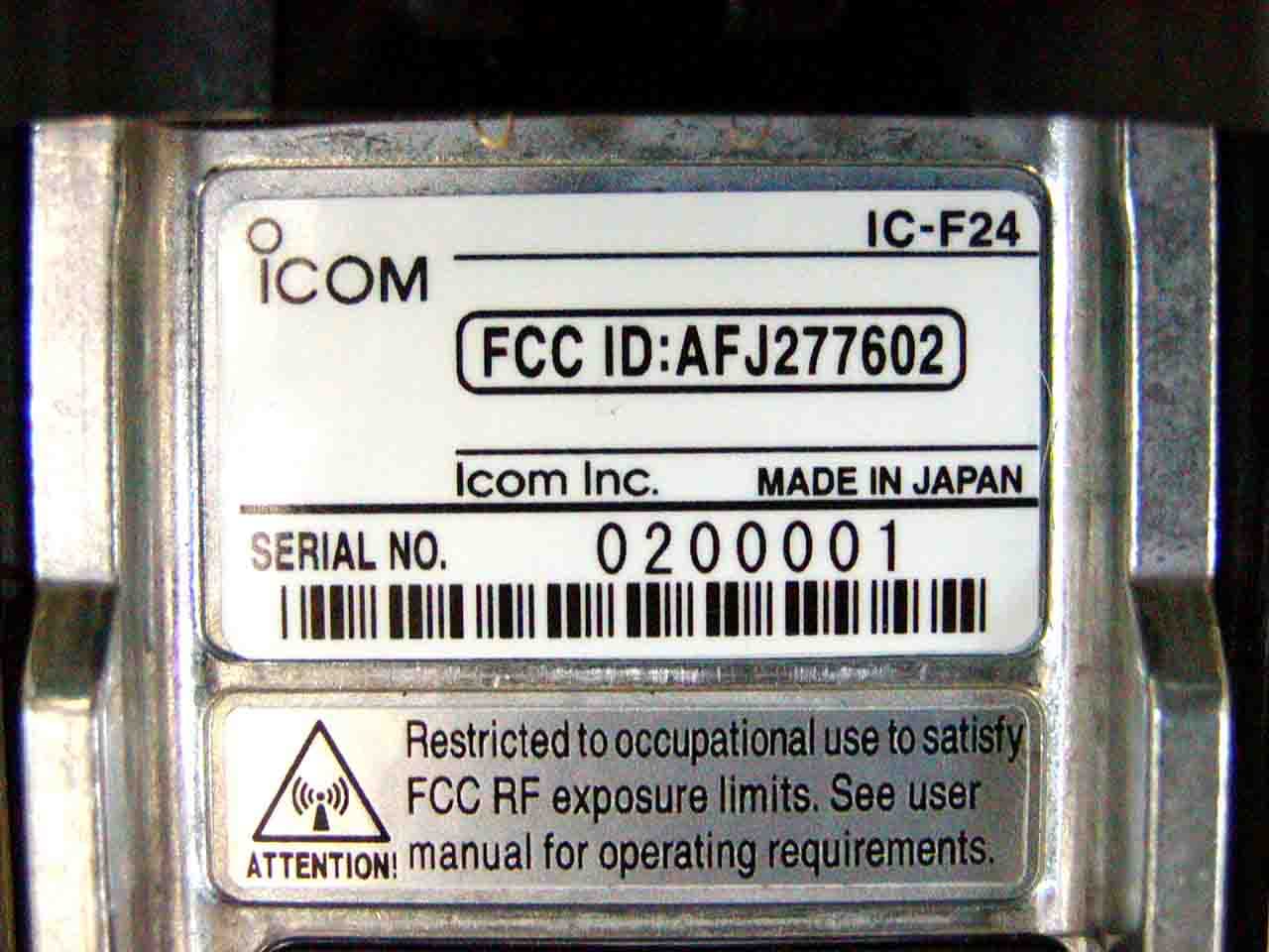UHF Transceiver - FCC ID AFJ277602 - ICOM Incorporated (2)