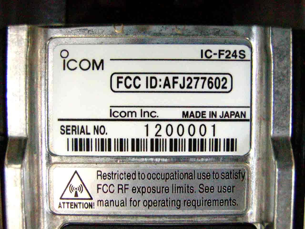 UHF Transceiver - FCC ID AFJ277602 - ICOM Incorporated (1)