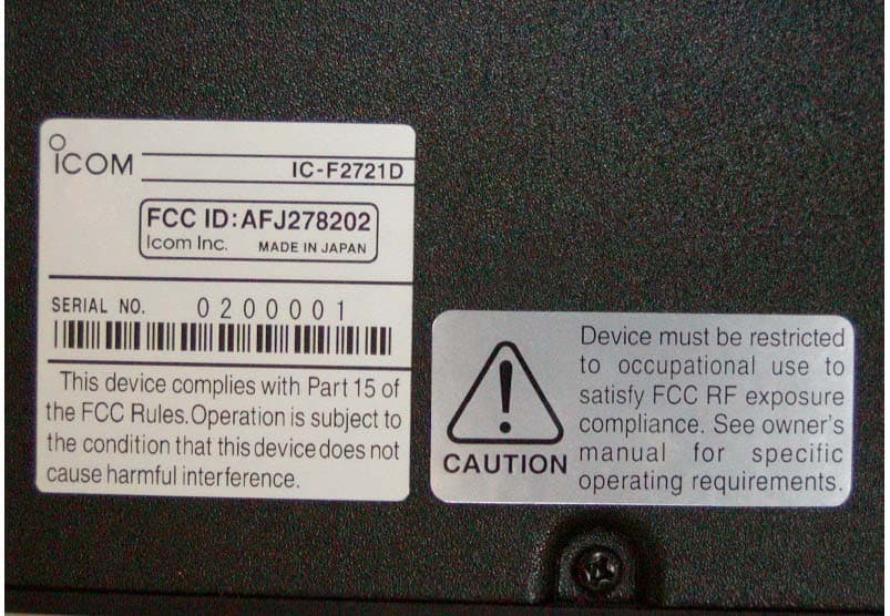 UHF-FM Mobile Transceiver - FCC ID AFJ278202 - ICOM Incorporated