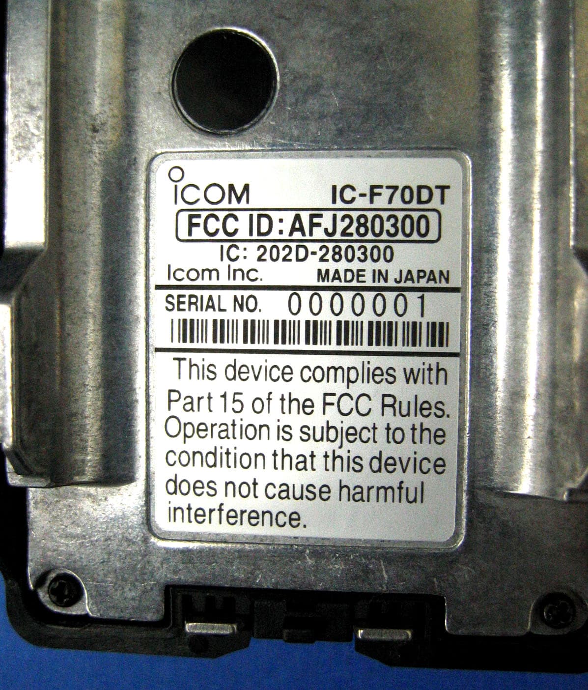 VHF Transceiver - FCC ID AFJ280300 - ICOM Incorporated