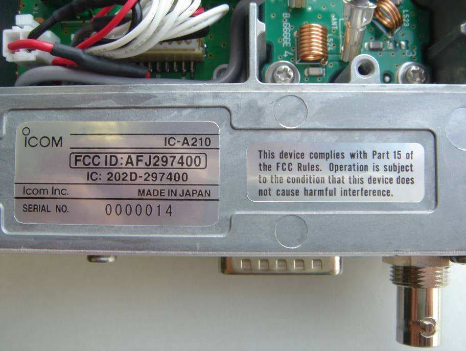 VHF Air Band Transceiver - FCC ID AFJ297400 - ICOM Incorporated