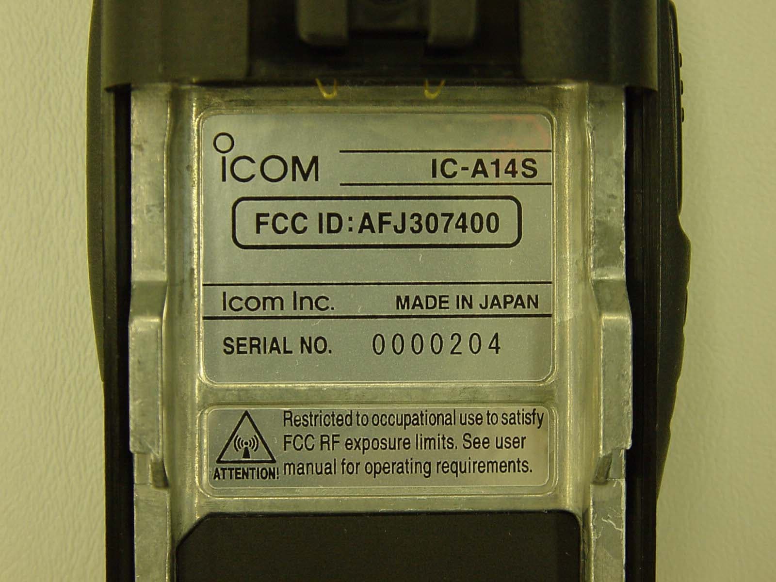 VHF Air Band Transceiver - FCC ID AFJ307400 - ICOM Incorporated (2)