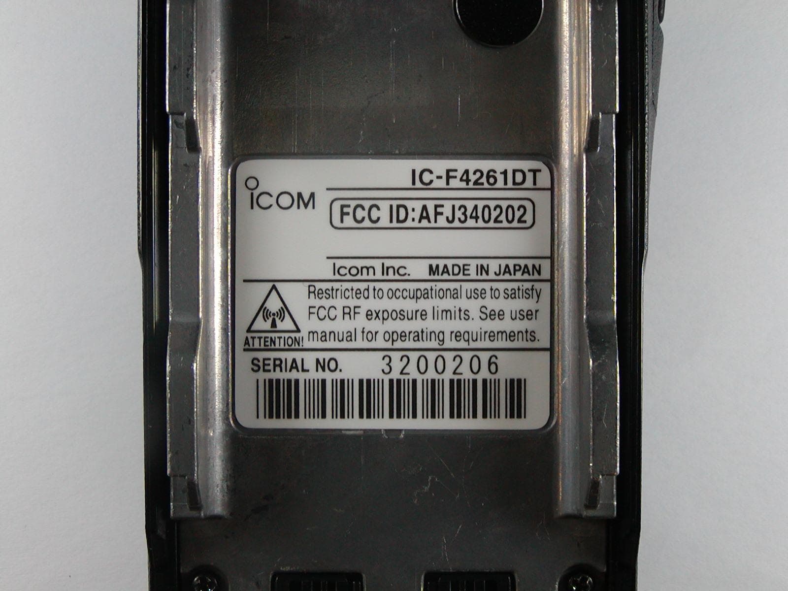 UHF TRANSCEIVER - FCC ID AFJ340202 - ICOM Incorporated