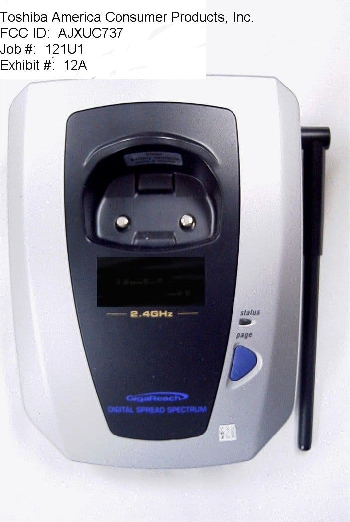 Spread Spectrum Cordless Phone - FCC ID AJXUC737 - Toshiba America Consumer Products Inc