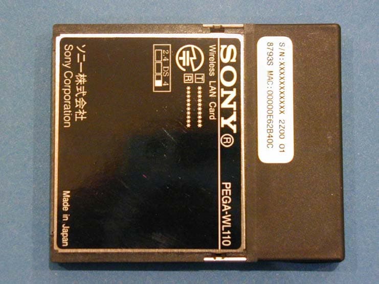 Compact Flash Wireless LAN Card - FCC ID AK8PEGAWL110 - Sony Group Corporation