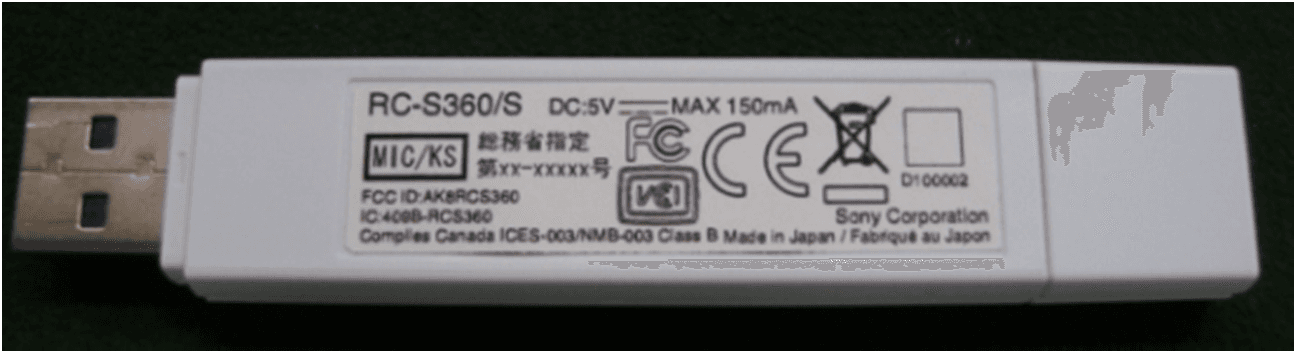 Contactless IC Card Reader/Writer - FCC ID AK8RCS360 - Sony Group Corporation (2)