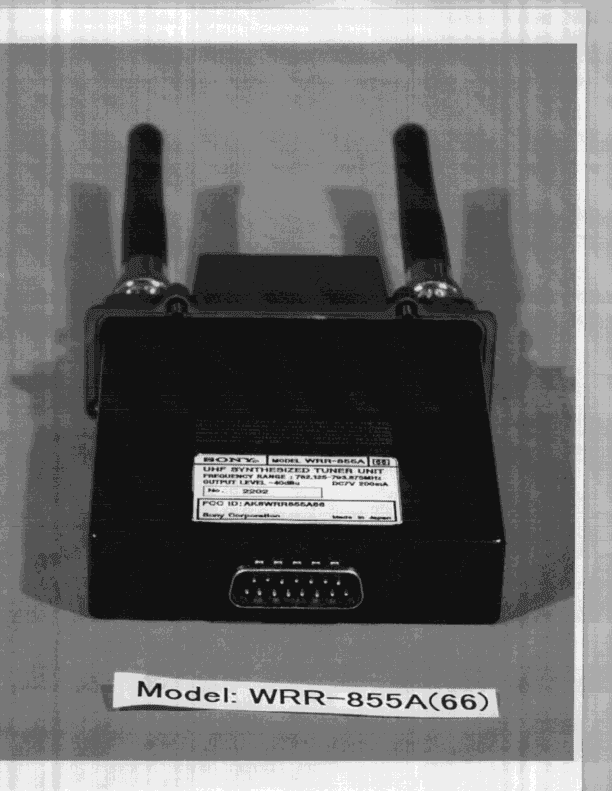CXX - Communications Rcvr for use w/ licensed Tx and CBs - FCC ID AK8WRR855A66 - Sony Group Corporation (2)