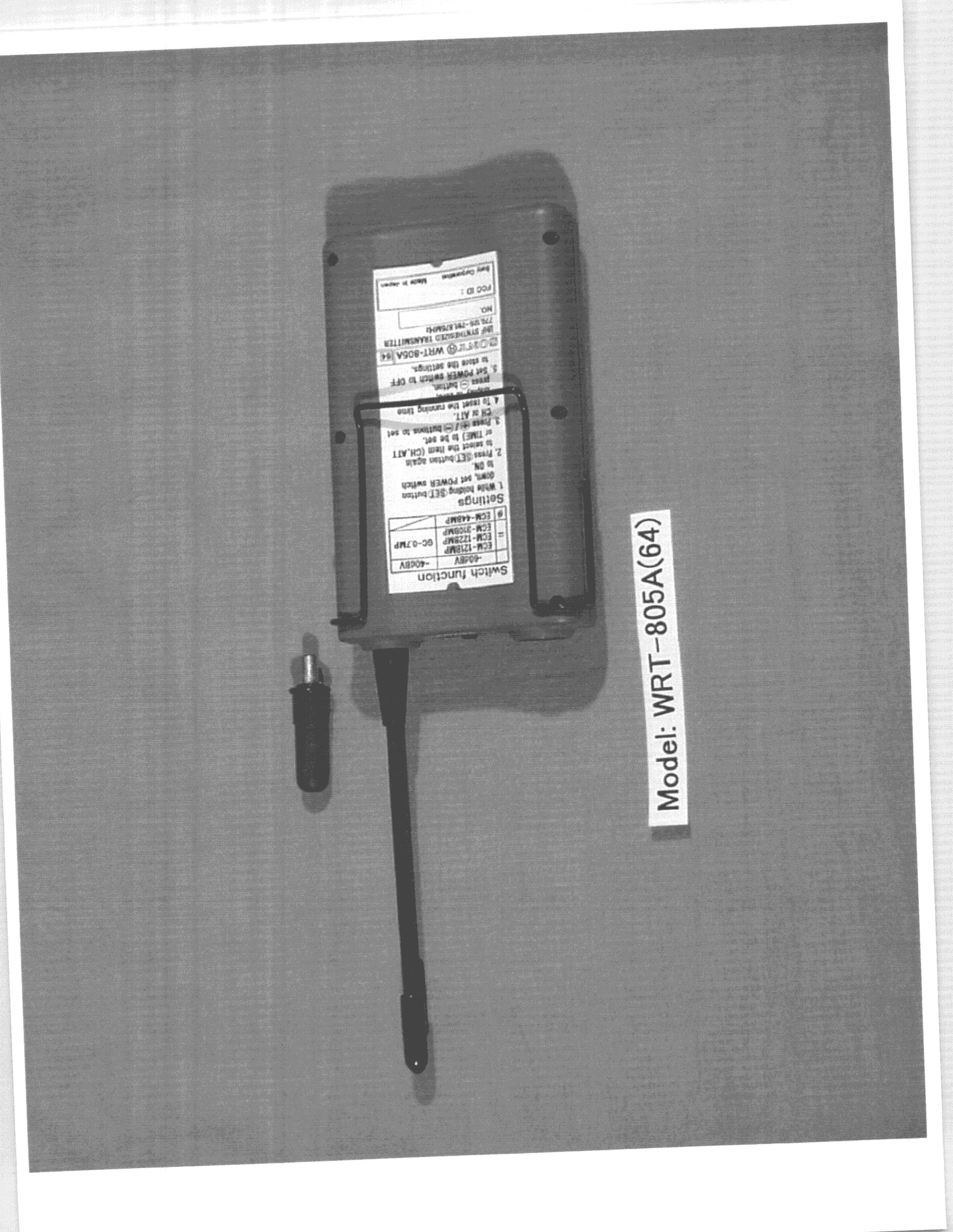 TNT - Licensed Non-Broadcast Transmitter Worn on Body - FCC ID AK8WRT805A64 - Sony Group Corporation (2)