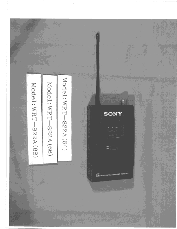TBT - Licensed Broadcast Transmitter Worn on Body - FCC ID AK8WRT822A - Sony Group Corporation (3)