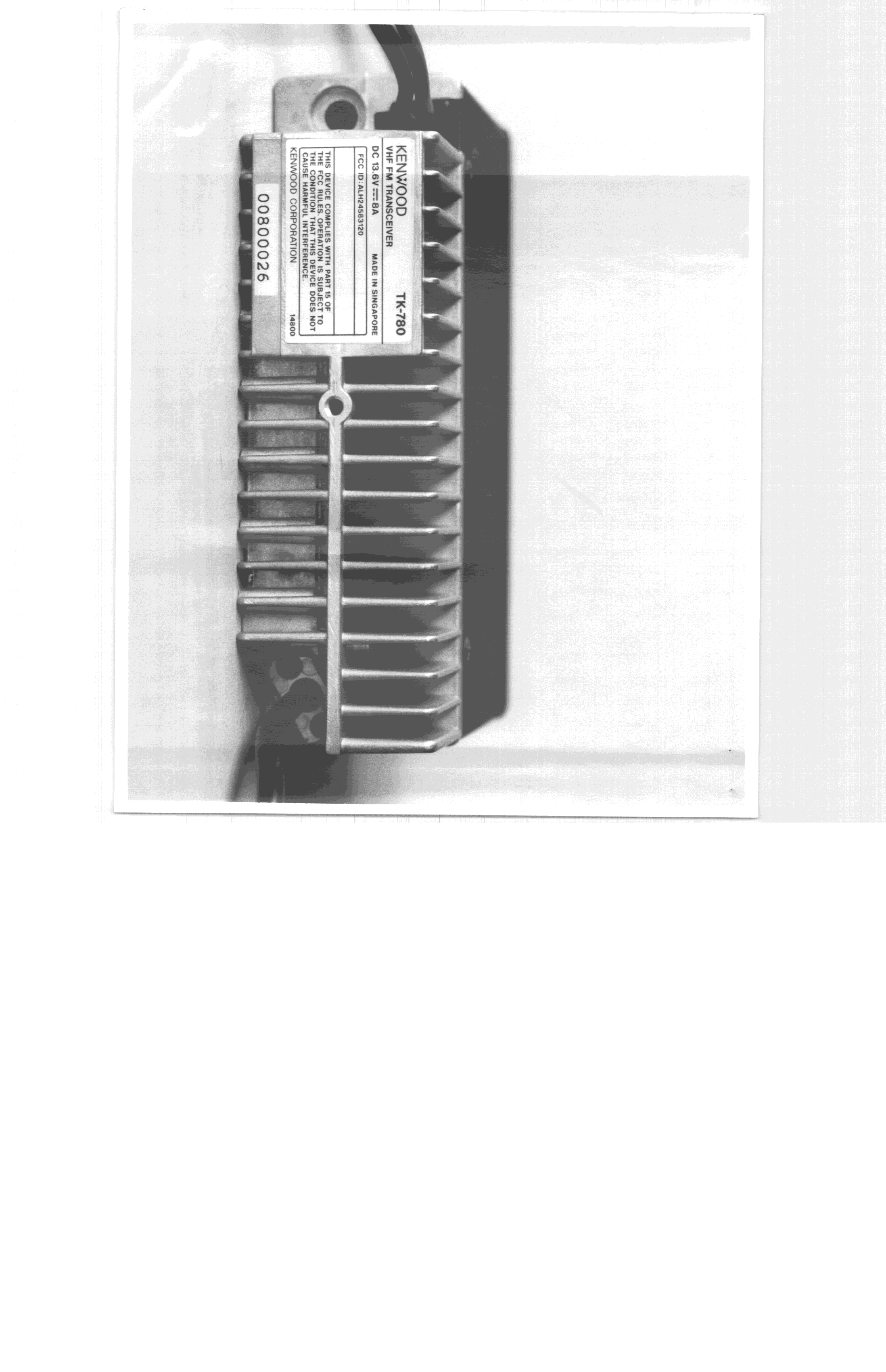 TNB - Licensed Non-Broadcast Station Transmitter - FCC ID ALH24583120 - Kenwood USA Corporation (1)