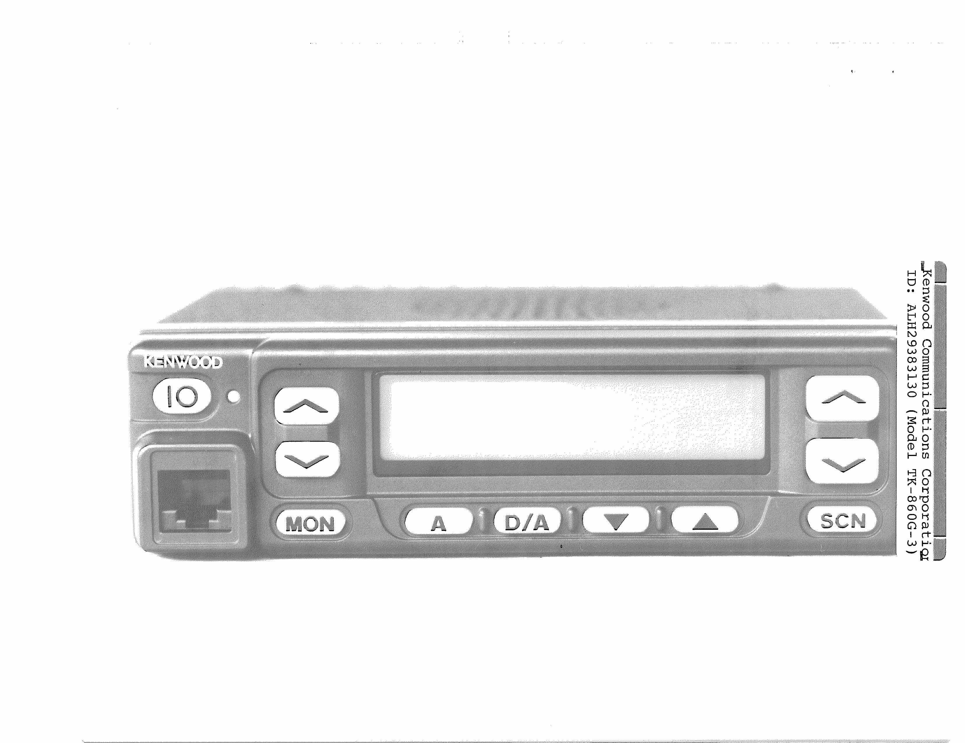 UHF-FM Mobile Transceiver - FCC ID ALH29383130 - Kenwood USA Corporation