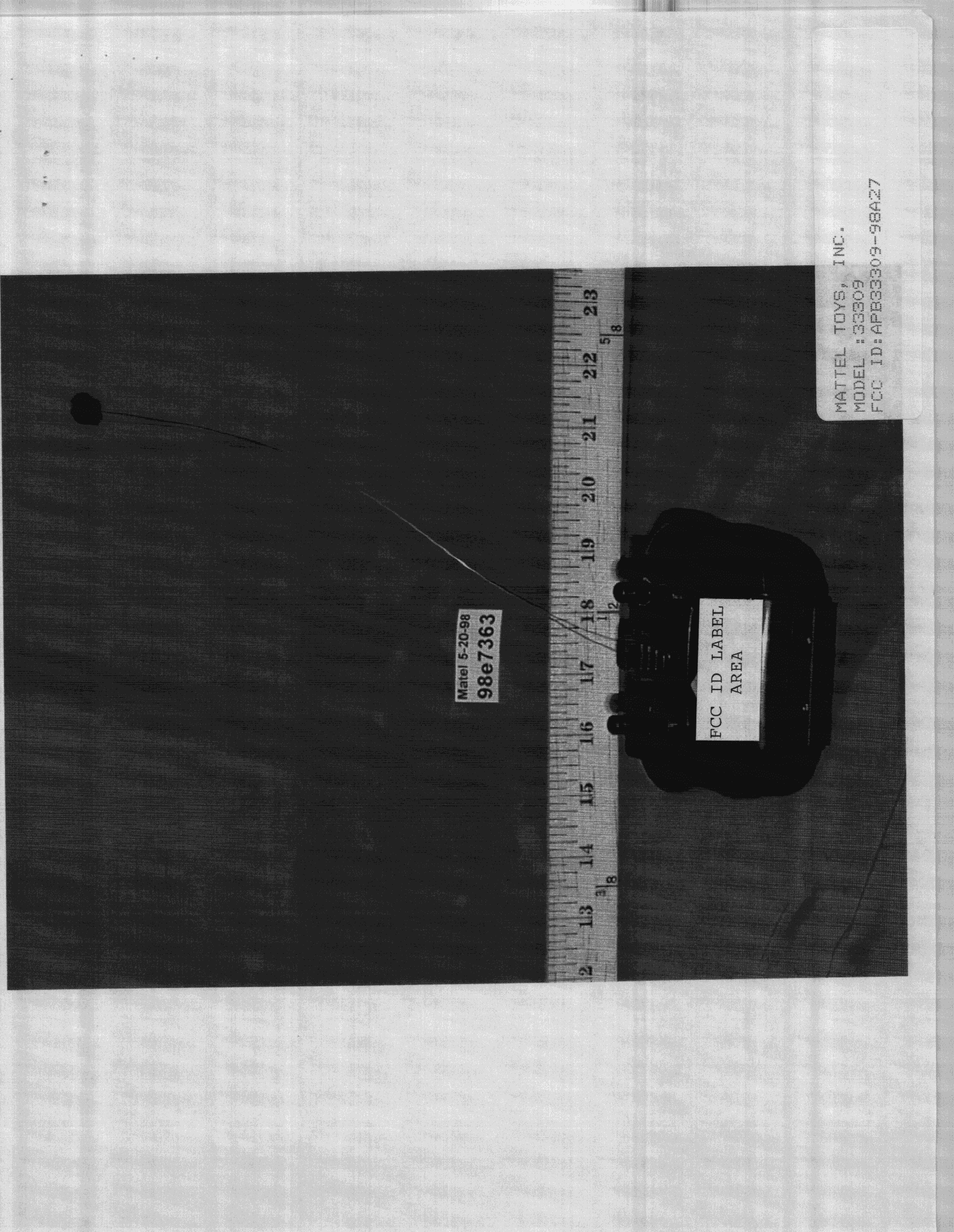 DSC - Part 15 Security/Remote Control Transmitter - FCC ID APB33309-98A27 - Mattel Toys A Division of Mattel Inc (2)