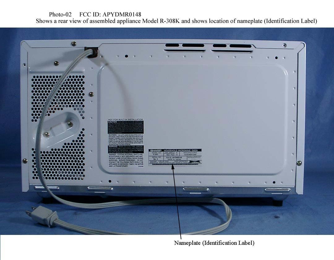 Household Microwave Oven - FCC ID APYDMR0148 - Sharp Corporation (1)