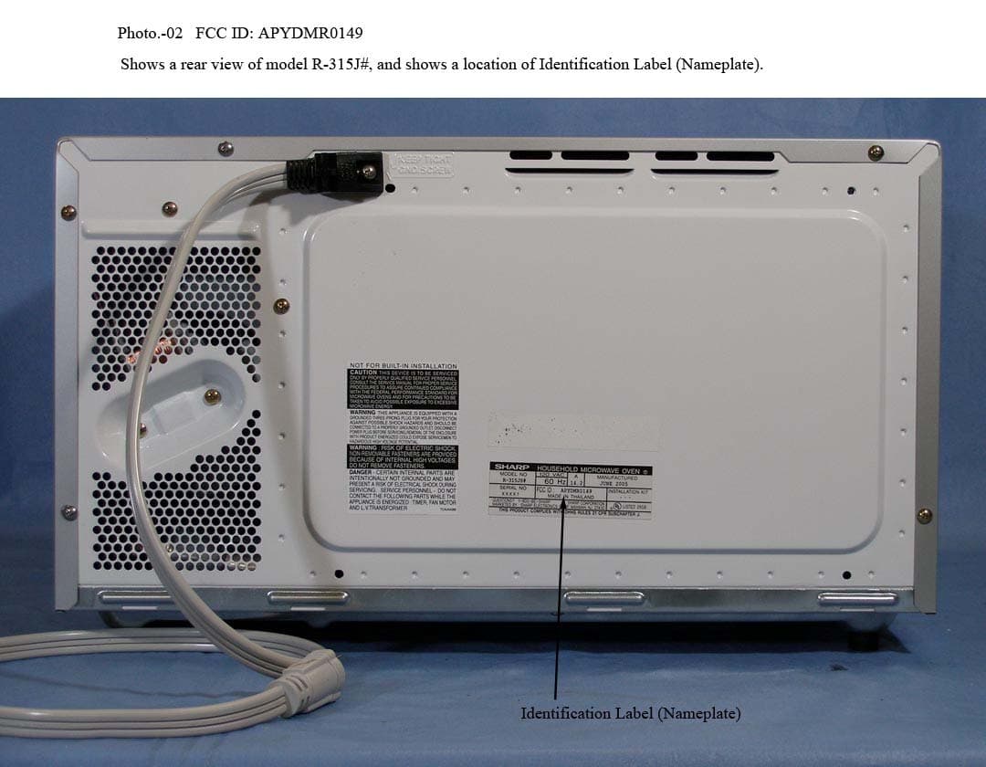 Household Microwave Oven - FCC ID APYDMR0149 - Sharp Corporation (1)