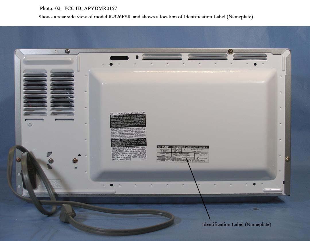 Household Microwave Oven - FCC ID APYDMR0157 - Sharp Corporation (1)