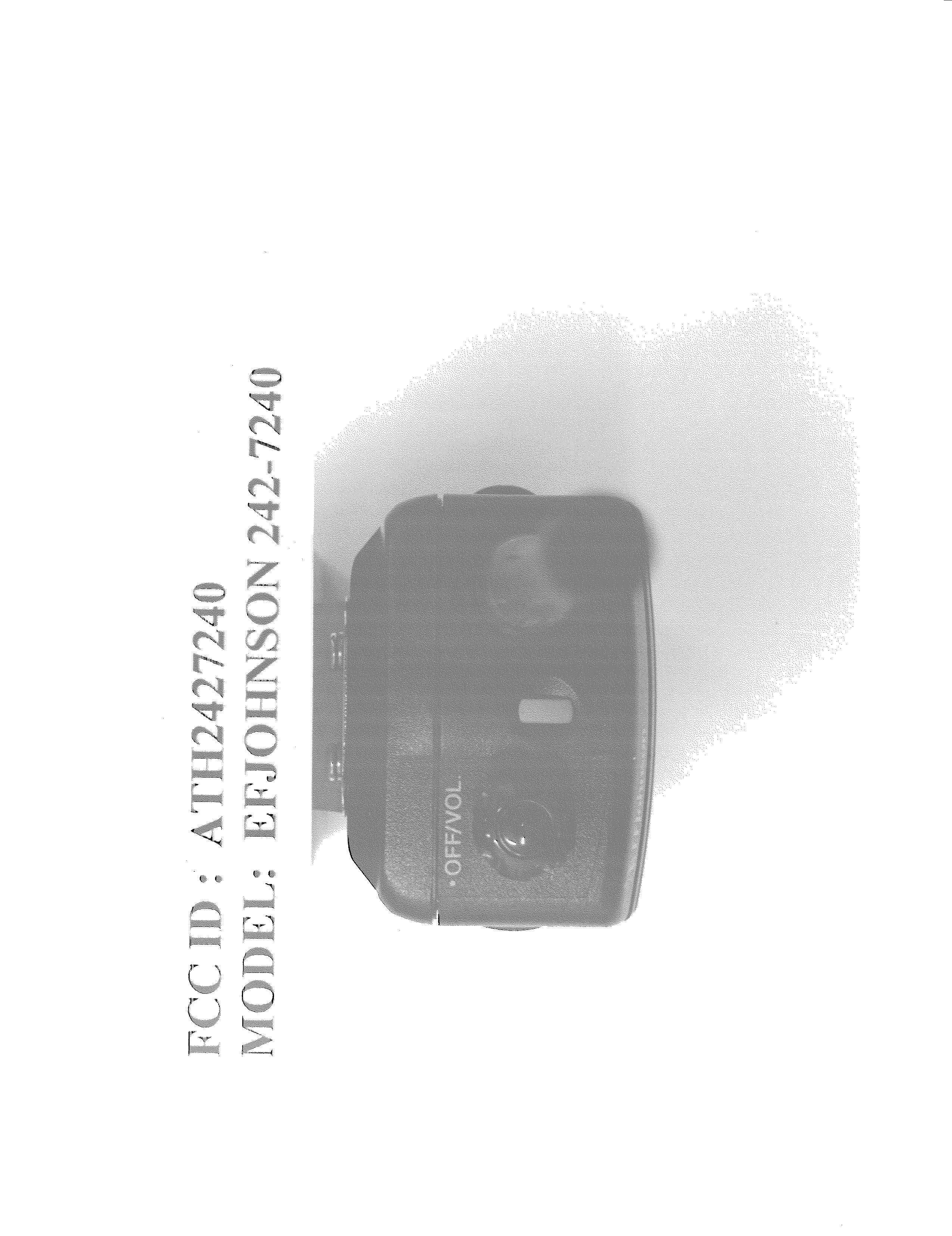 UHF FM Handheld Transceiver Held-to-face - FCC ID ATH2427240 - E F Johnson Company