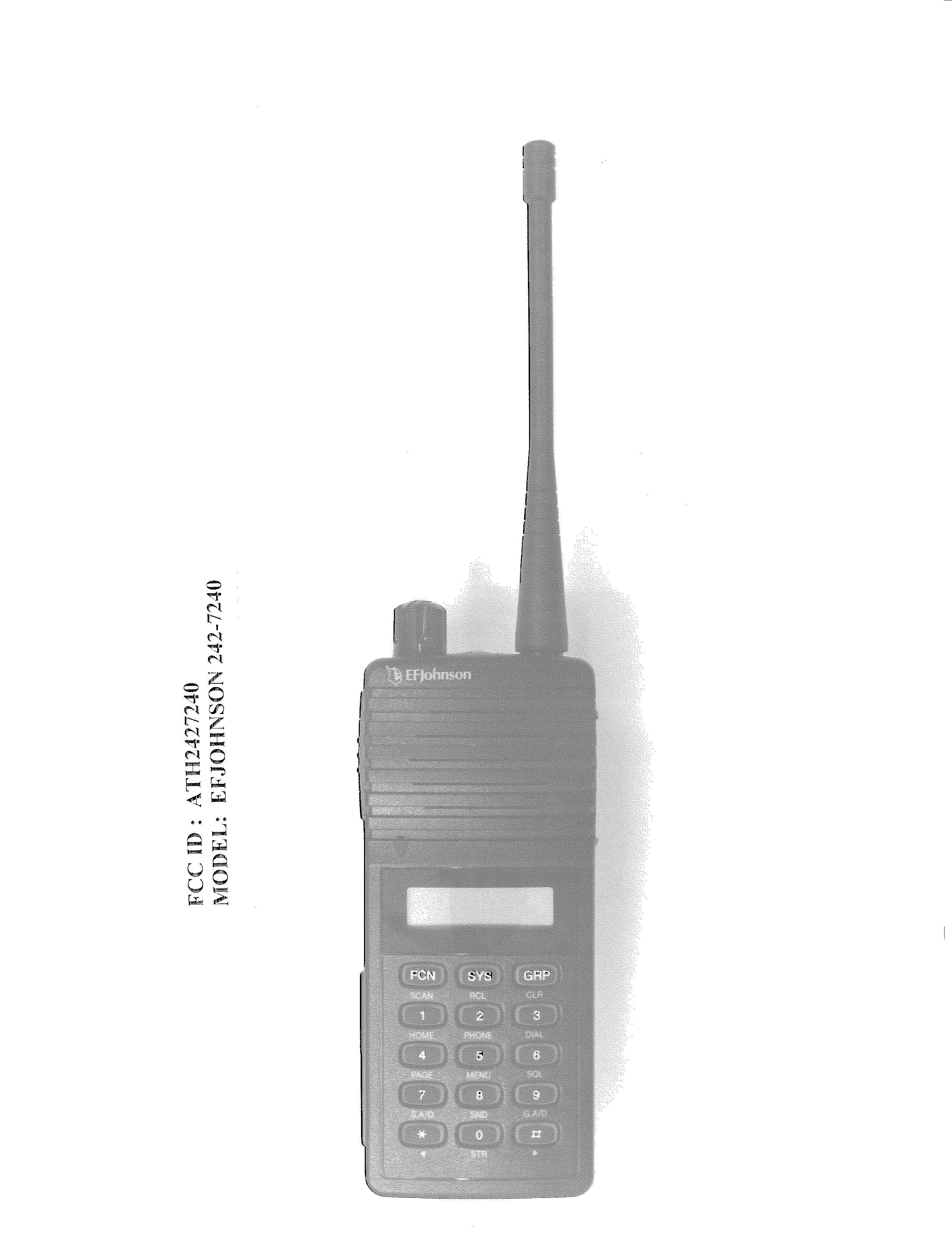 UHF FM Handheld Transceiver Held-to-face - FCC ID ATH2427240 - E F Johnson Company (2)