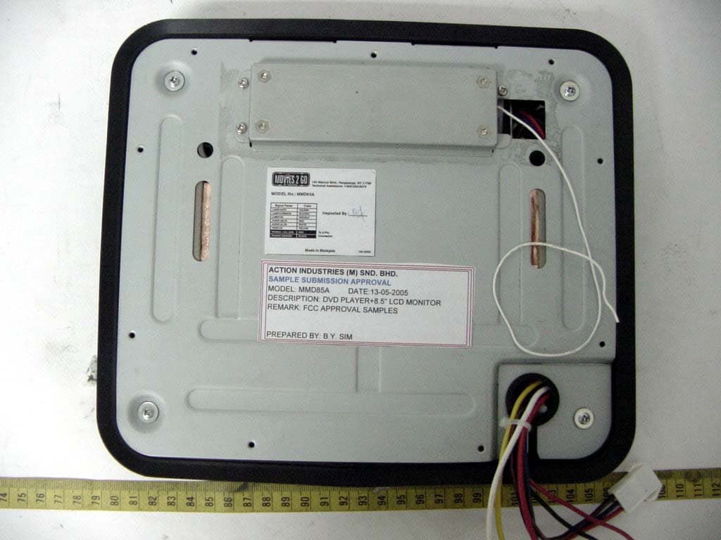 8.5" Overhead LCD TV/Monitor w/ DVD Player - FCC ID ATI9R3MMD85A - Action Electronics Co.,Ltd.