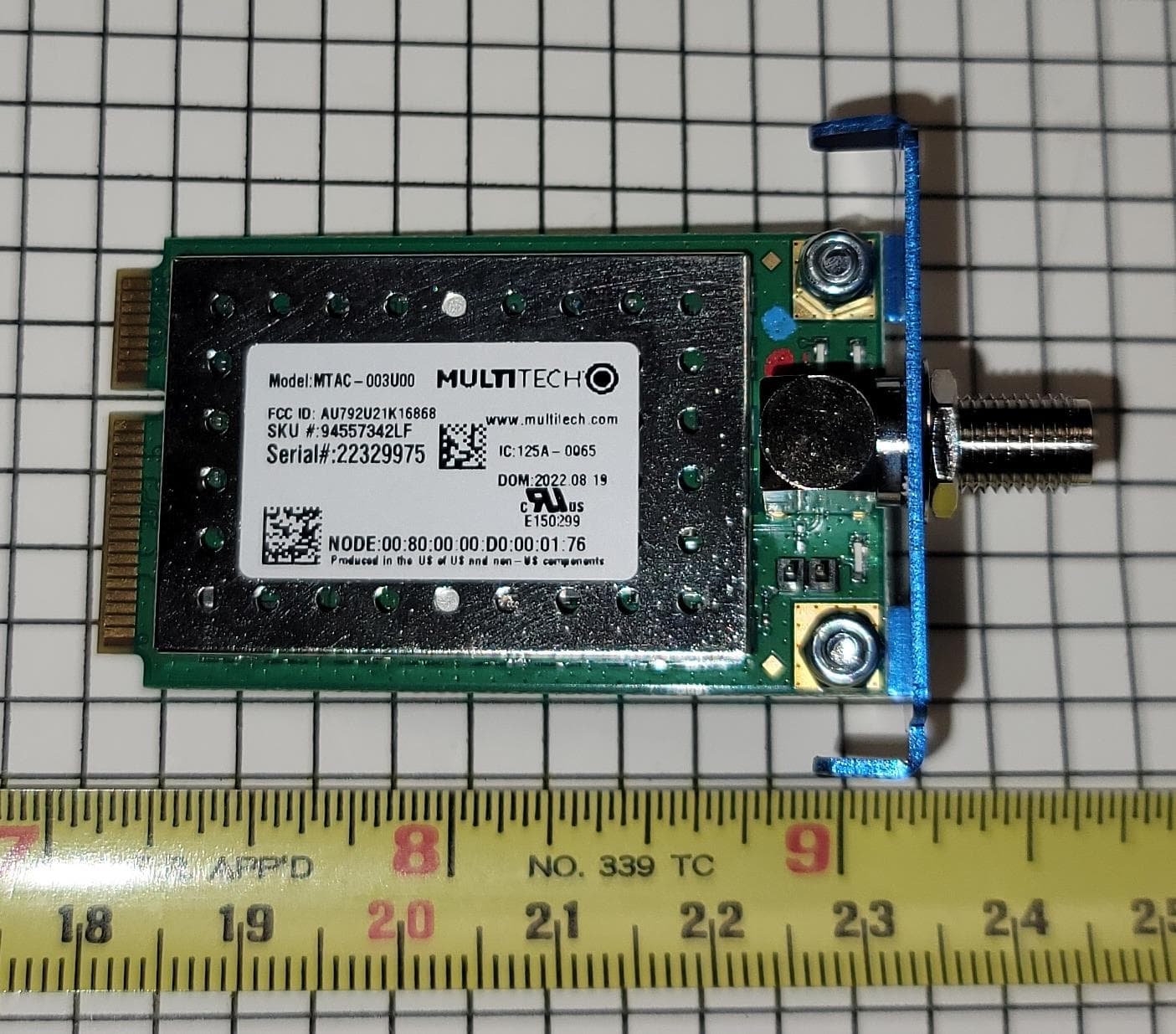 MTAC-003U00 - FCC ID AU792U21K16868 - Multi Tech Systems Inc